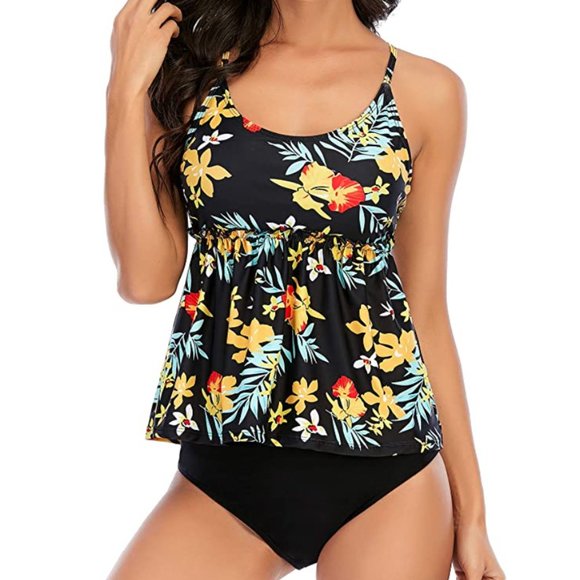 Other - Sz M 2 Piece High Waisted Tummy Control Tankini Swimsuits X002SOAL15